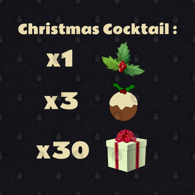 Christmas Cocktail, Cocktail recipe, Holly, Christmas Pudding, Christmas Gift, Funny Cocktail Stickers by Style Conscious